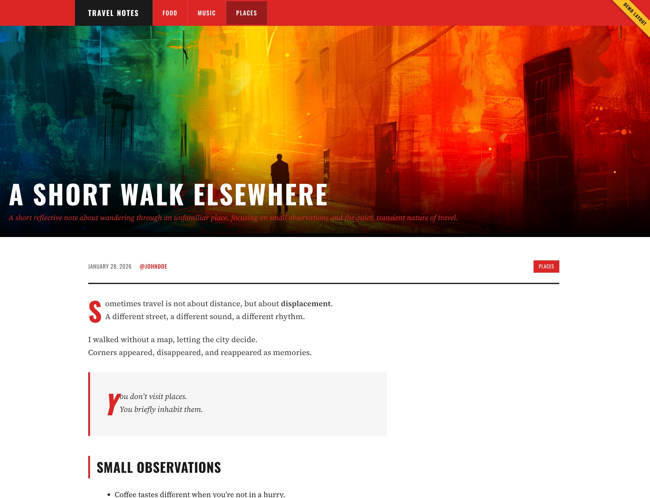 Alternative Layout - Post