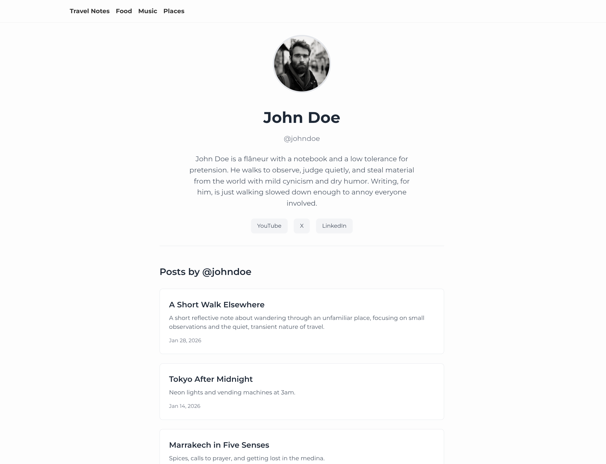 Author Page - John Doe