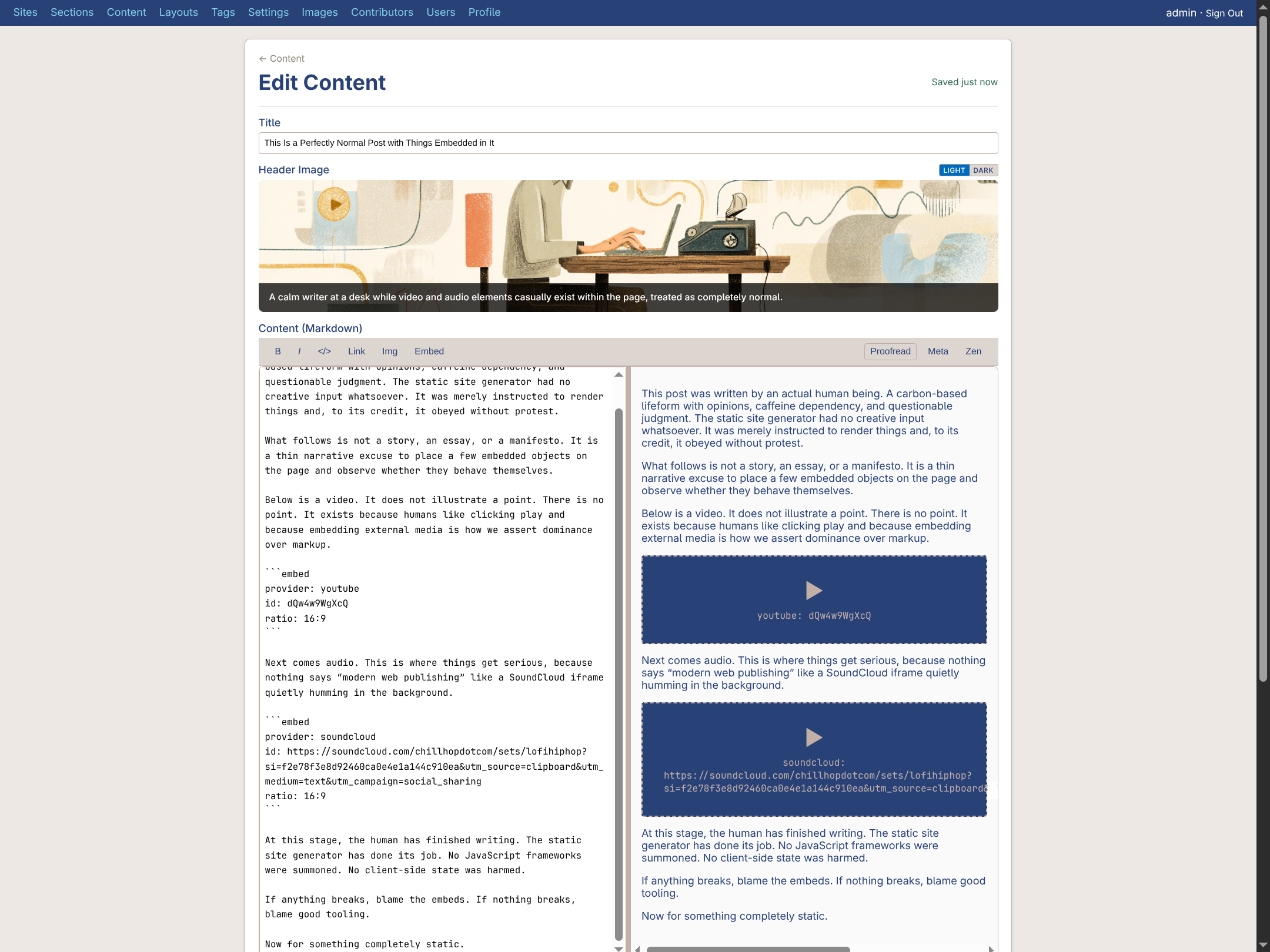 Video and audio embeds