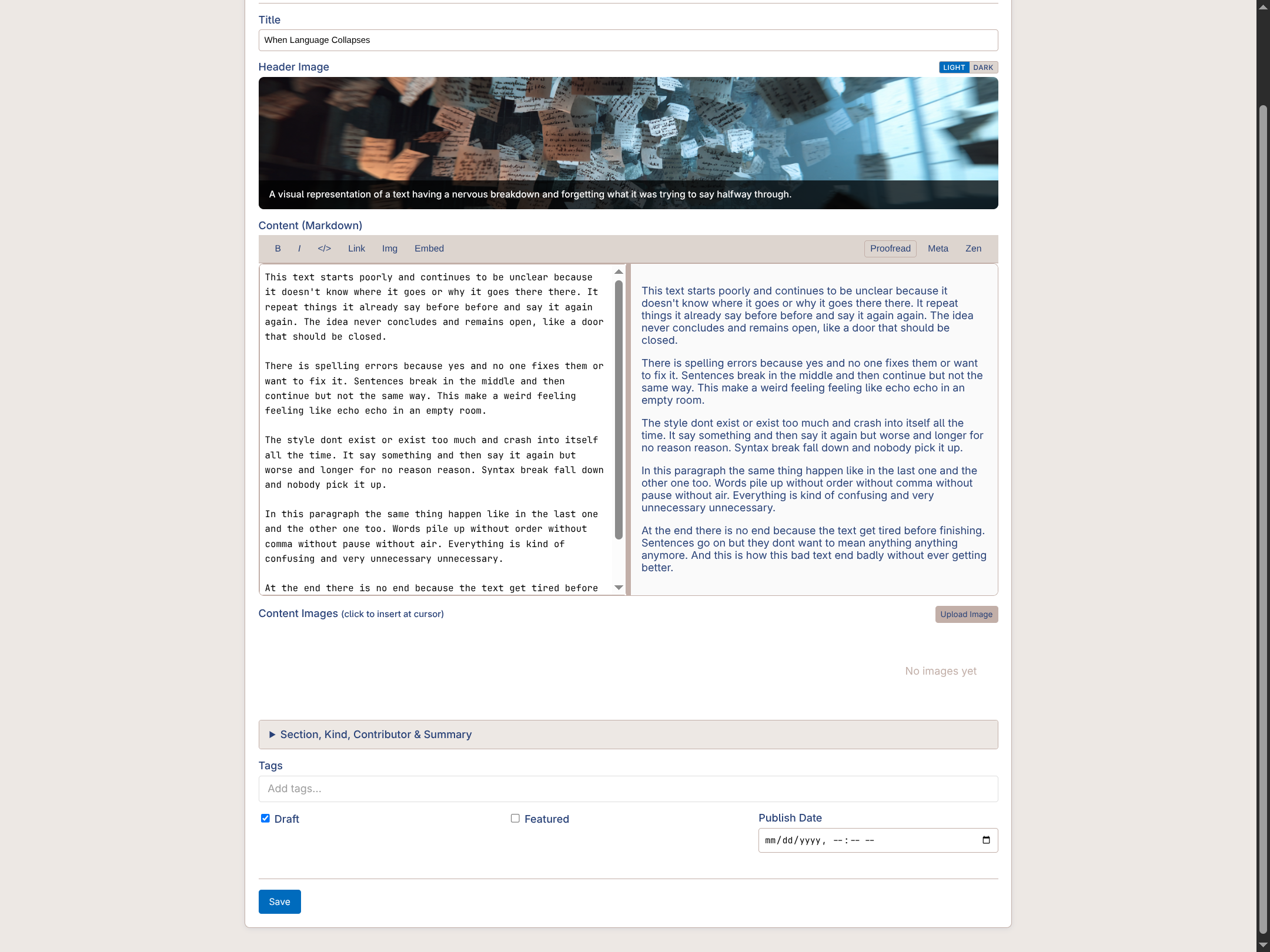 Changes applied to text